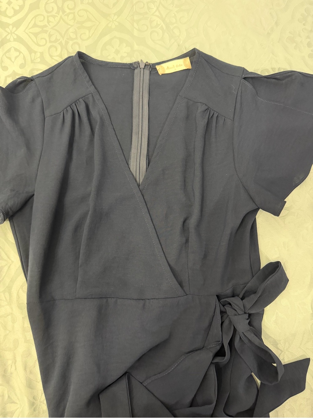 Altar'd State Navy Ruffle Wrap High-Low Maxi Dress - Picture 7 of 7